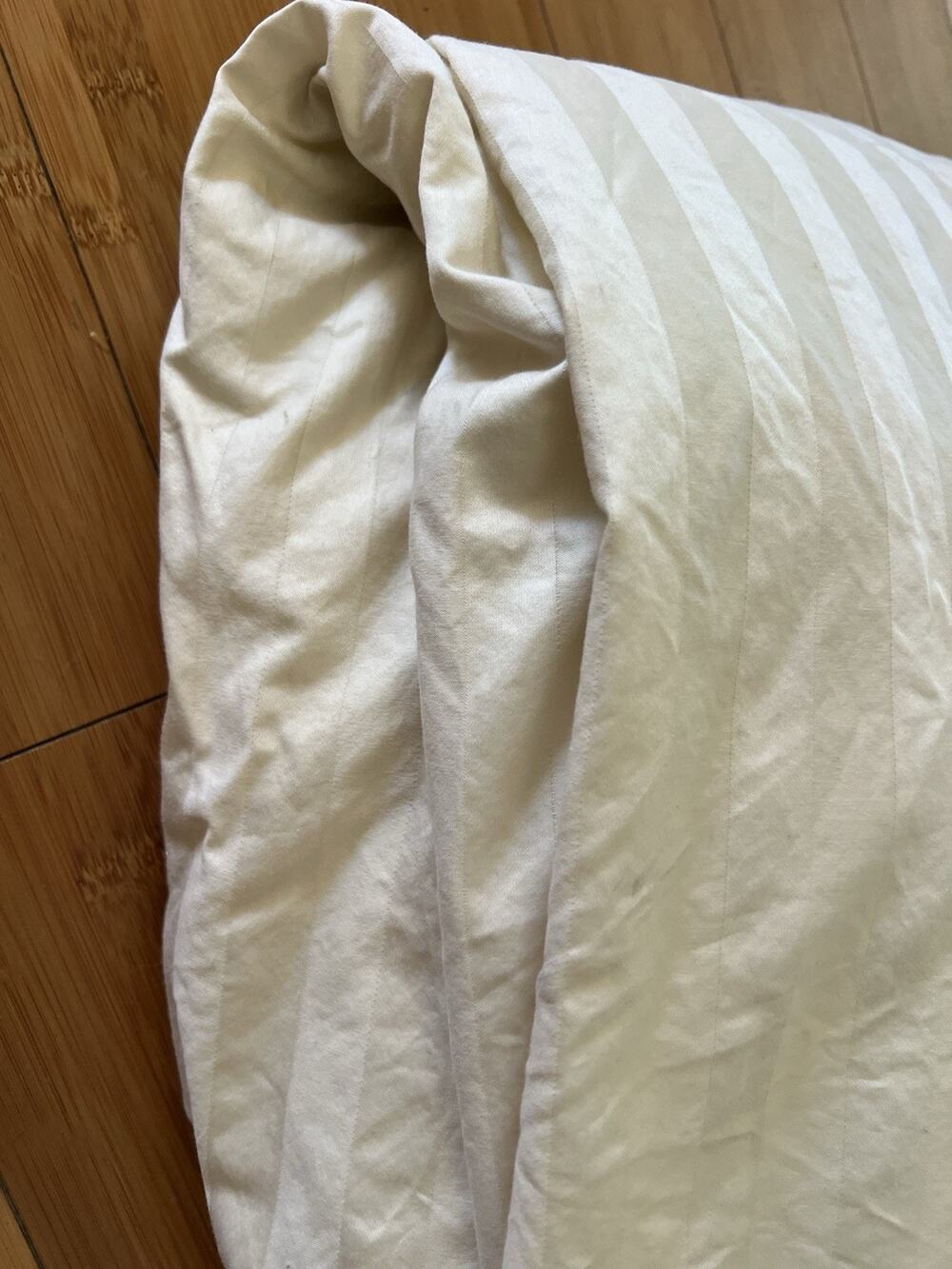 Wamsutta 100% Cotton Queen Flat Sheet Cream Damask Striped